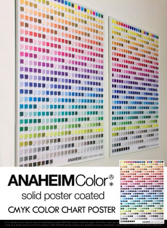 色見本ポスター。CMYK color chart poster ANAHEIM INDUSTRY