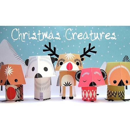 ペーパークラフト【クリスマスデコレーションキット】Mibo - Christmas Creatures