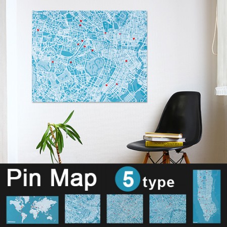 地図アート。ピンマップ Pin Map