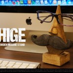 ヒゲ付きメガネスタンド。HIGE WOODEN MEGANE STAND / KUNST BAUM