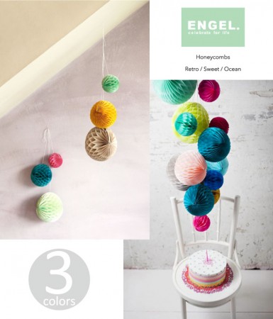 吊せるぼんぼん軍団。ENGEL. ペーパーハニカムボールセット