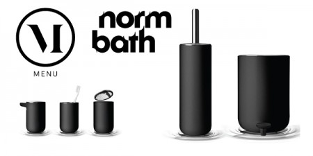 黒い洗面用品。menu norm bath トイレブラシ