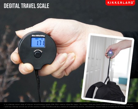 旅行用荷物重量測定器。Mini Digital Travel Scale Kikkerland