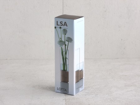 ガラスと木目の一輪挿し。LSA LOTTA VASE&ASH BASE