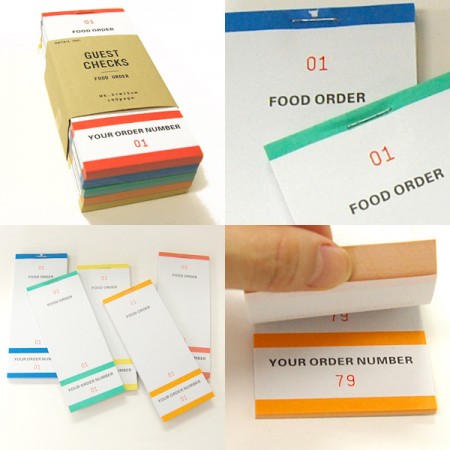 アメリカ風連番メモ帳。guest checks food order