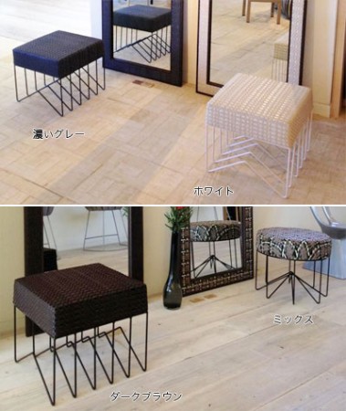 スクエアスツール 牛革