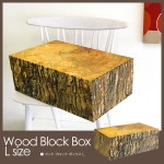木目柄の収納ボックス WOOD BLOCK BOX