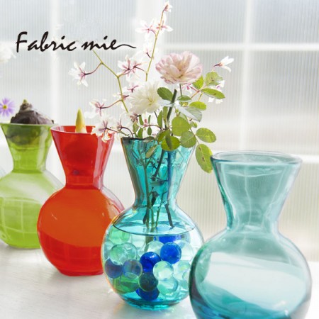 口広花瓶。Fabric mie HANDBLOWN ART GLASS PLANTER