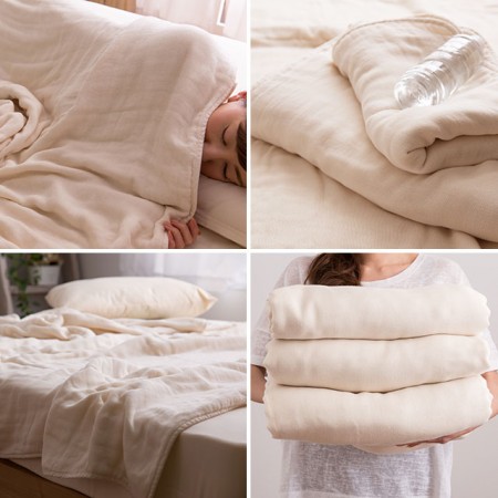 オーガニックコットン5重ガーゼケット