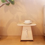 Trapezoid mini table with tissue case