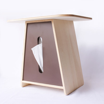 Trapezoid mini table with tissue case