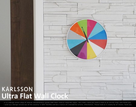 フラットな時計。Ultra Flat Wall Clock “Multi color”