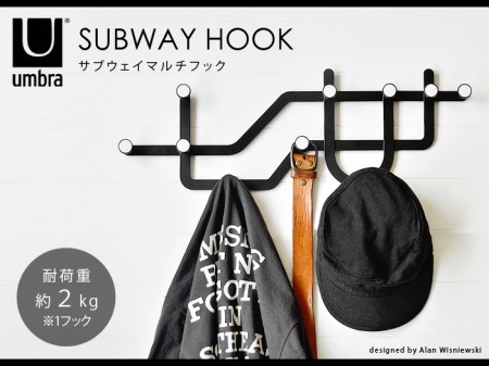 地下鉄路線図。umbra SUBWAY HOOK