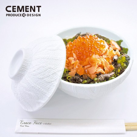 編み物どんぶり。CEMENT PRODUCE DESIGN / Trace Face Donburi