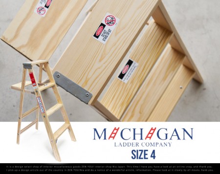 Wood Step Ladder “Size 4″ / Michigan Ladder