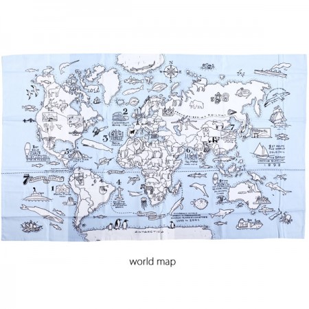 落書きできるテーブルクロス。eat sleep doodle  world map tablecloth