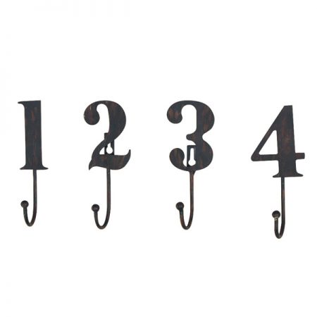 1、2、3、4、ナンバーフックハンギングプレート