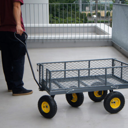 耐荷重300kgの引っ張りカート。Easy Assemble Mesh Cart