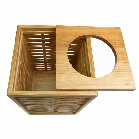 高級日光杉 匠のくず入れ 角かご目組み