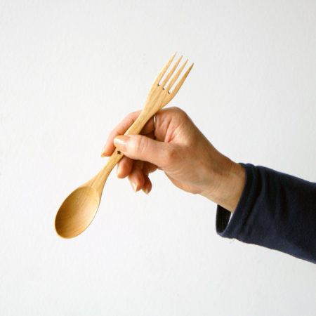 フォーク＆スプーン。WOODEN CAMP SPORK Set.4 / &NUT