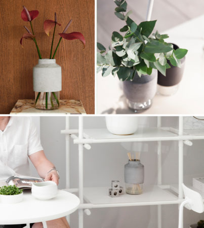 MENU メニュー コンクリートｘガラス フラワーベース 