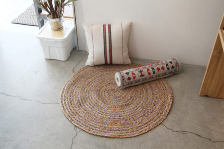 Jute & Cotton Round Rug 90cm