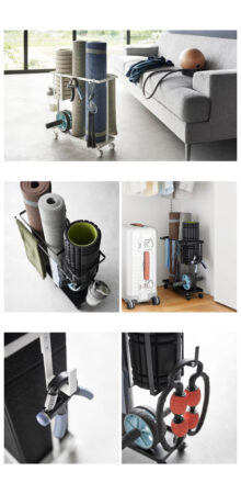 キャスター付きフィットネスグッズ収納ラック タワー/tower