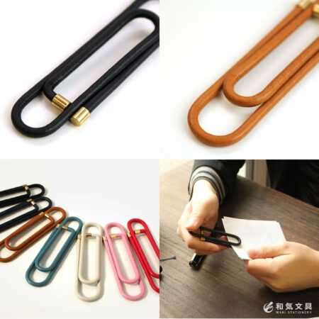 少々巨大。革巻きクリップ