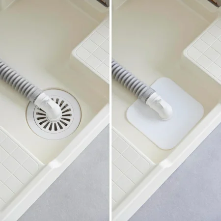 洗濯機排水トラップホコリ防止カバー