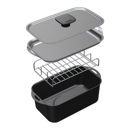 横長の揚げ物鍋。compact deep fryer