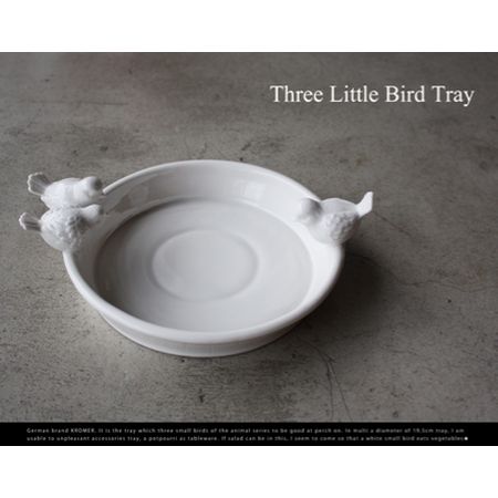 ぴーちくぱーちく。Three Little Bird Tray/ スリー リトル バード トレイ KROMER