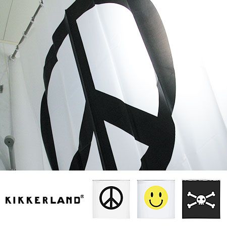 風呂場のでかい柄でにこにこ。KIKKERLAND シャワーカーテン