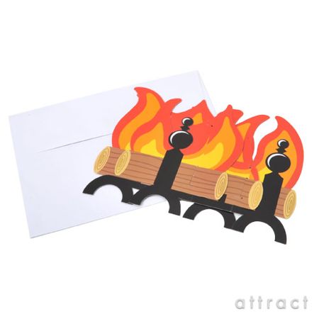 組み立てると燃えてます。MoMA/モマ クリスマスカード ユール ログ