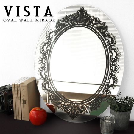 ちょいデコされた鏡。umbra VISTA oval wall mirror