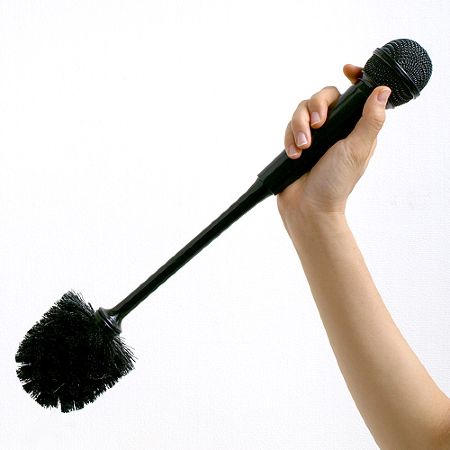 マイク型トイレブラシ。STAND MIKE TOILET BRUSH