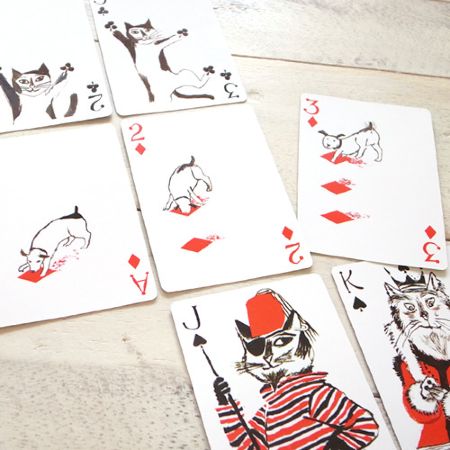 犬と猫のトランプ。Inky-Dinky(インキーディンキー) Playing Cards