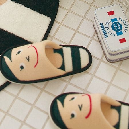 SMILE スリッパ/ブラック