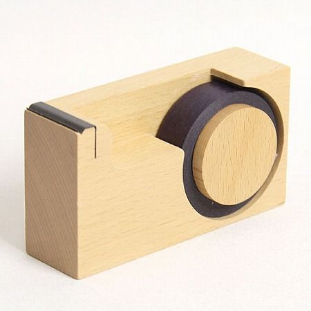 CHOCO 木製テープカッター ビーチ マスキングテープ付