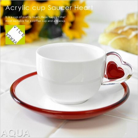 VICEVERSA(ヴァイスヴァーサ)アクリル カップ&ソーサー ハート